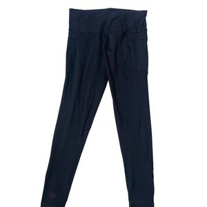 Z by Zobha black full length leggings with hip phone pockets SZ 4/6 ankle zip